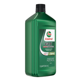 Castrol GTX close-up label highlighting specifications and approvals