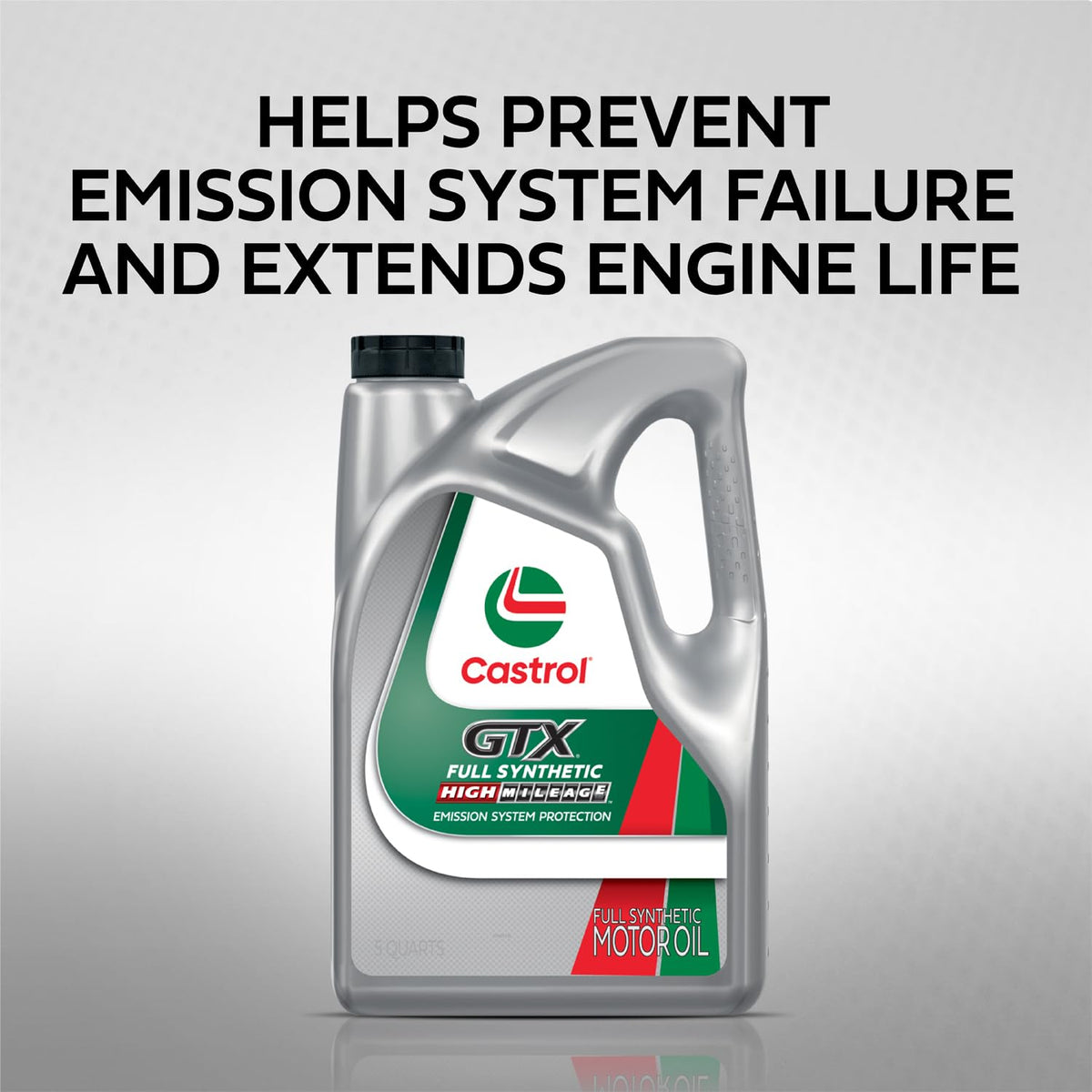Castrol GTX 0W-20 five-quart next to car for scale and maintenance confidence