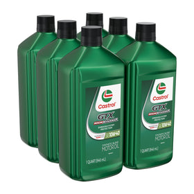 Castrol GTX being poured into engine funnel for easy application