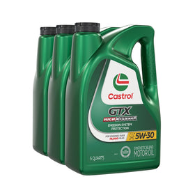 Pouring Castrol oil into engine funnel to demonstrate simple use