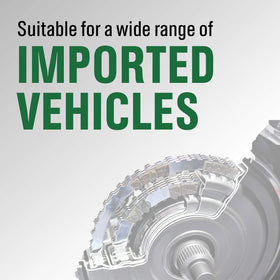 Close up of Castrol Transmax Import label highlighting JASO‑1A spec and performance features