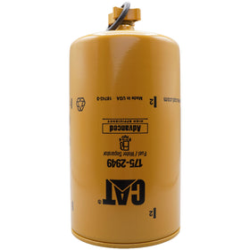 CAT 1R-0750 filter media close-up showing fine 2-micron filtration benefit