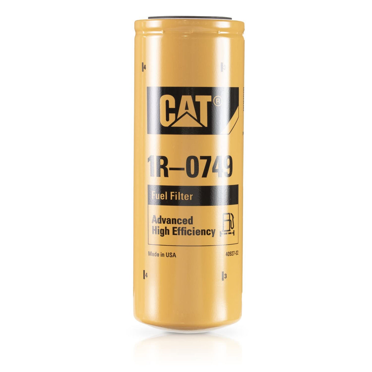 CAT 1R0749 front view showing part fit and labeling, ensures correct replacement
