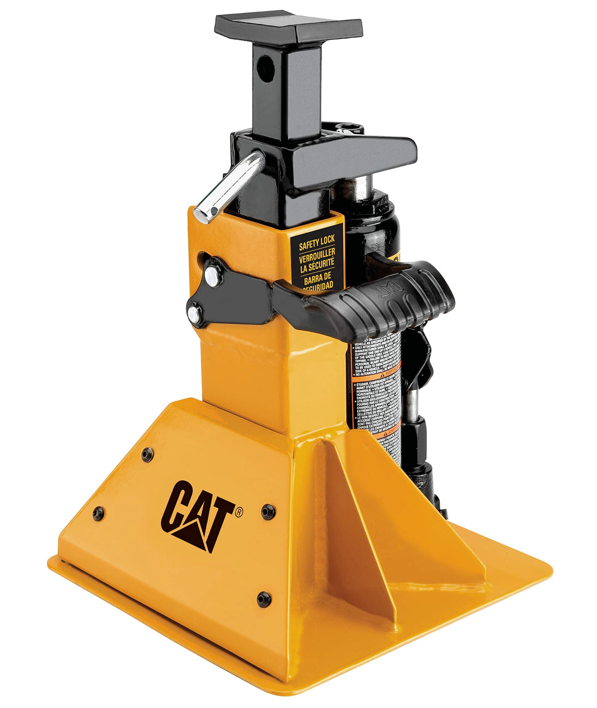 CAT front view of 4 ton all-in-one truck jack showing compact, heavy-duty design and reliability