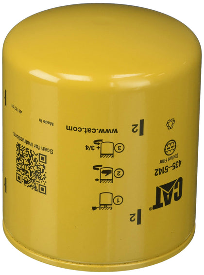 CAT coolant filter front view showing label and OEM fit for reliable filtration
