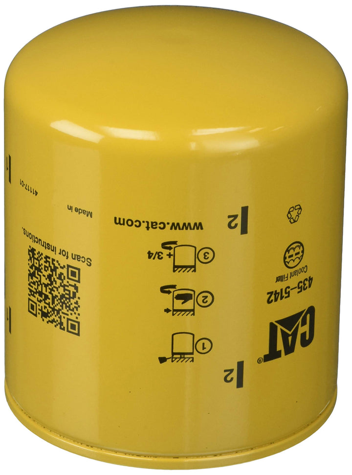 CAT coolant filter front view showing label and OEM fit for reliable filtration
