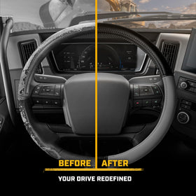 CAT BigDrive on a wheel showing insulated surface keeps hands comfortable in hot or cold