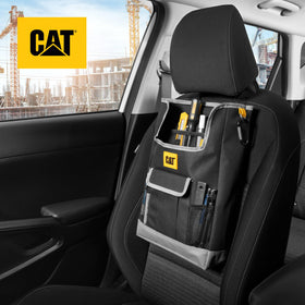 CAT organizer attached to front seat, secure fit and easy access benefit