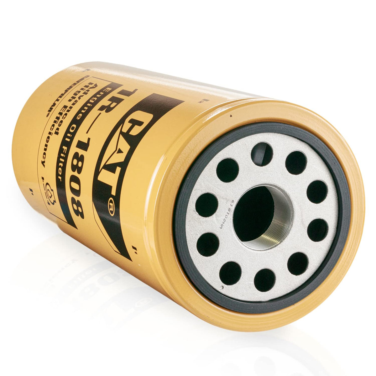 CAT close-up of filter media and end cap illustrating build quality and contaminant capture