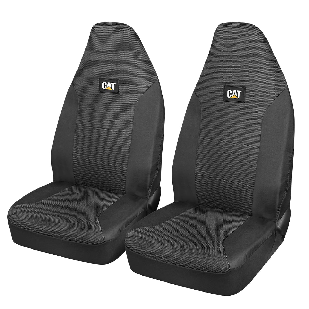 CAT driver using seat cover on long haul showing comfort and durability