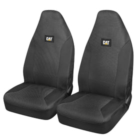 CAT driver using seat cover on long haul showing comfort and durability