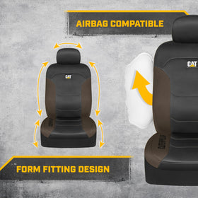 CAT Flexfit covers installed in car front seats showing tidy fit and style
