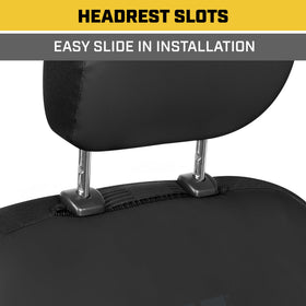 CAT installed on left front seat demonstrating fit and protection