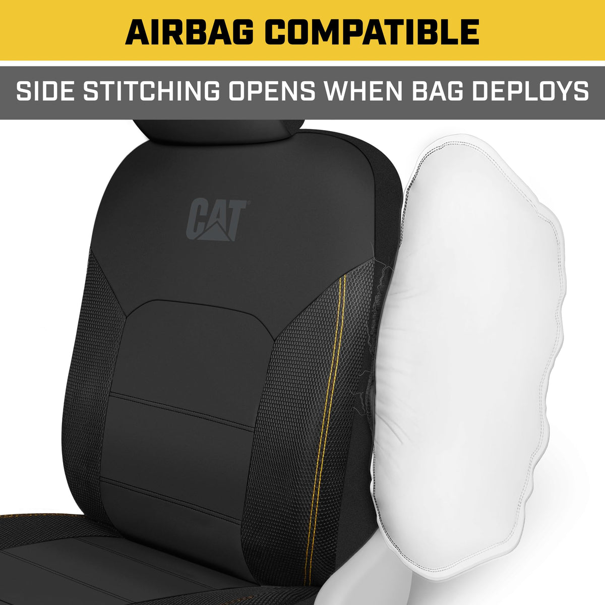 CAT installed on right front seat showing sleek interior upgrade