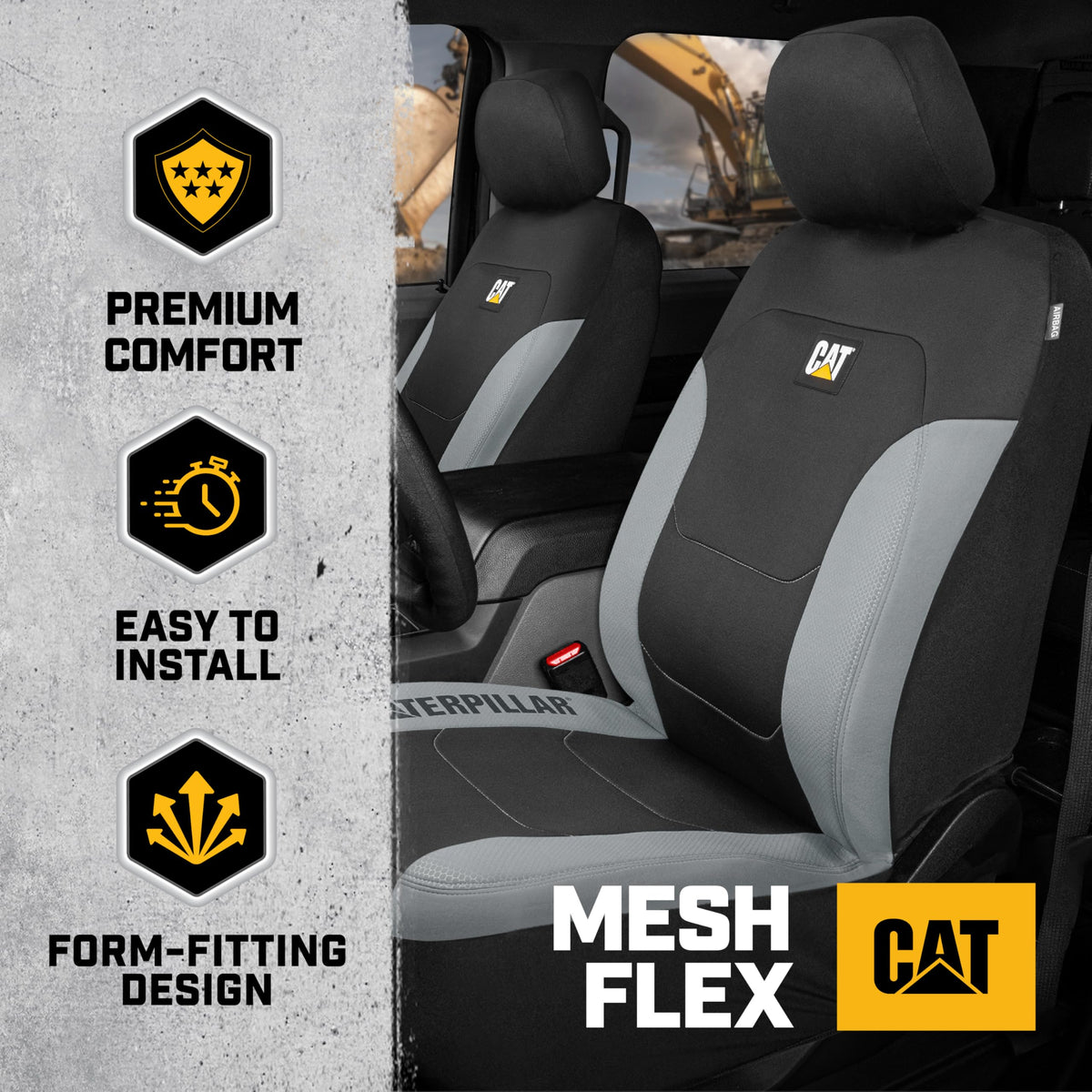 CAT honeycomb mesh close-up showing breathable design and comfort benefit