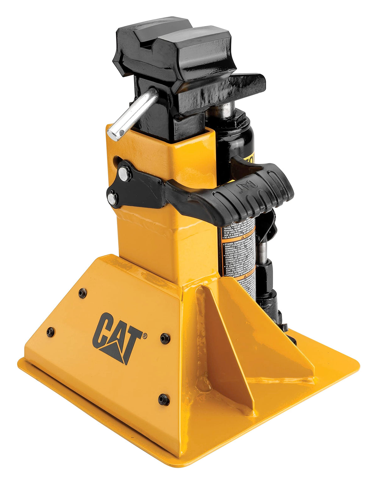 CAT side profile lifting a truck illustrating higher-clearance vehicle compatibility and stability