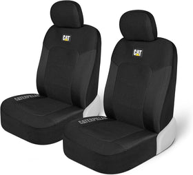 CAT front seat cover packaging showing included set and benefits