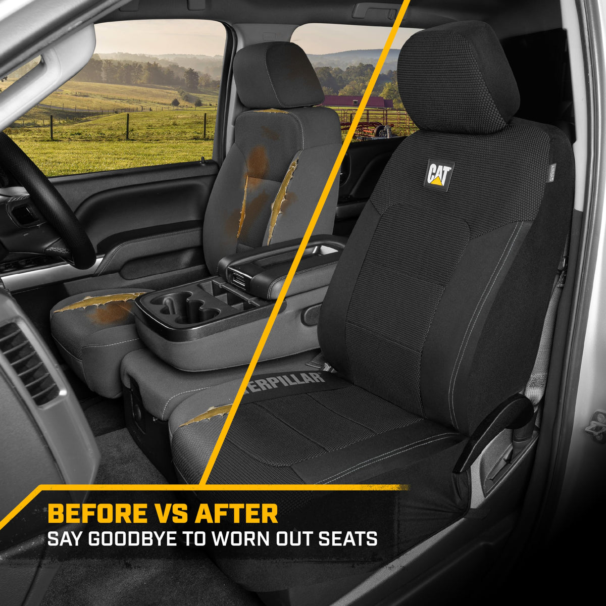 CAT headrest and straps detail illustrating adjustable secure fit