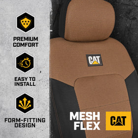 CAT installed on a vehicle front seat demonstrating snug form-fitting benefit