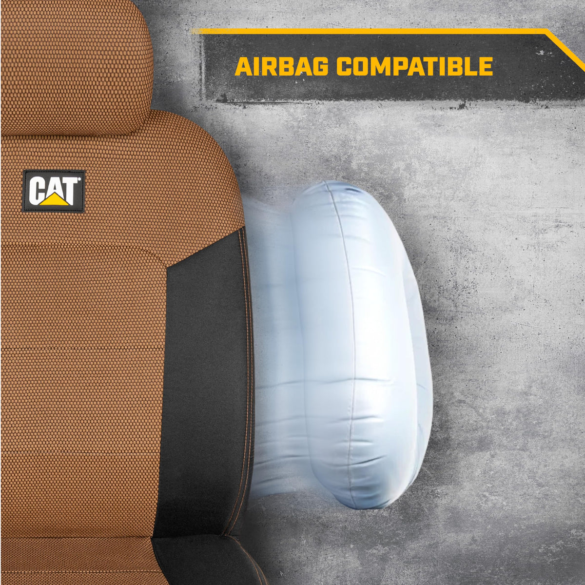 CAT lifestyle shot in a truck interior showing refreshed appearance on commute