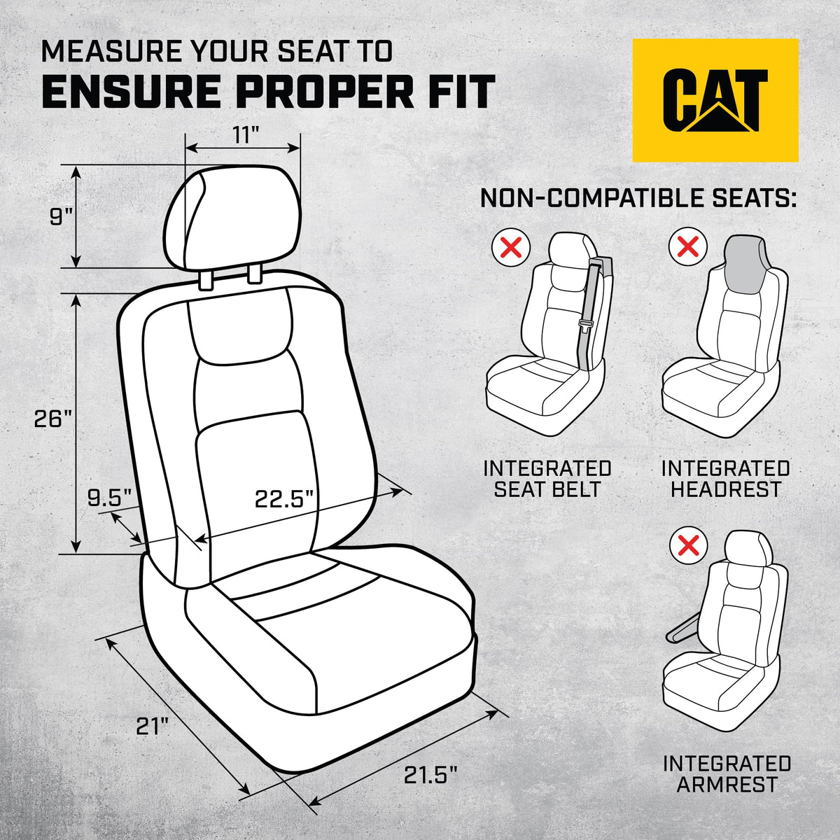 CAT MeshFlex close-up of two-tone stitching that enhances interior look