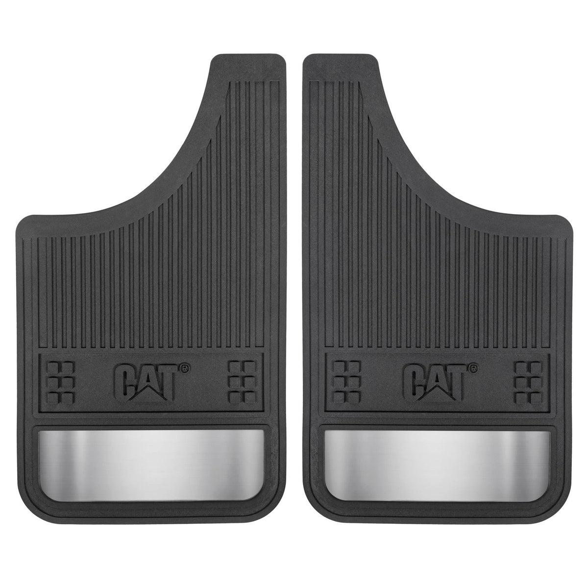 CAT mud flap front view showing full coverage and protection