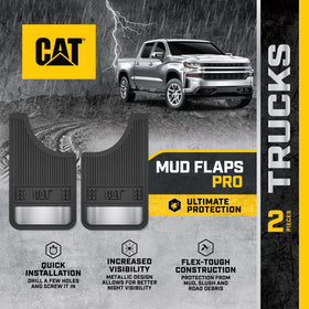 CAT mud flap close-up thickness showing durable rubber construction