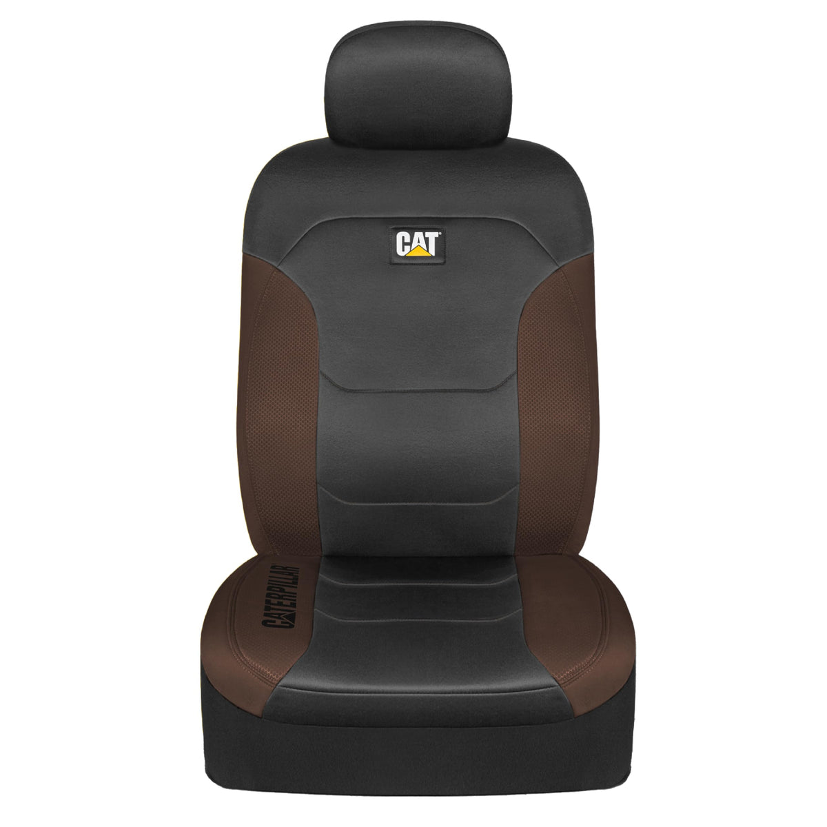 CAT seat cover in commuter vehicle highlighting stain protection