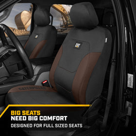 CAT side seam showing airbag-compatible stitching for safety retention