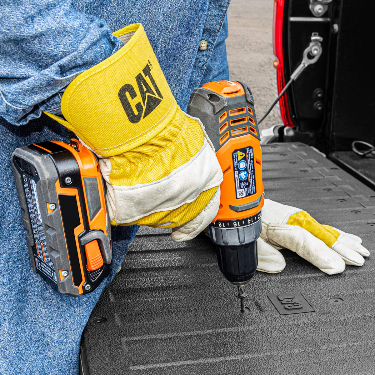 CAT included screws and hardware for secure tailgate mat installation