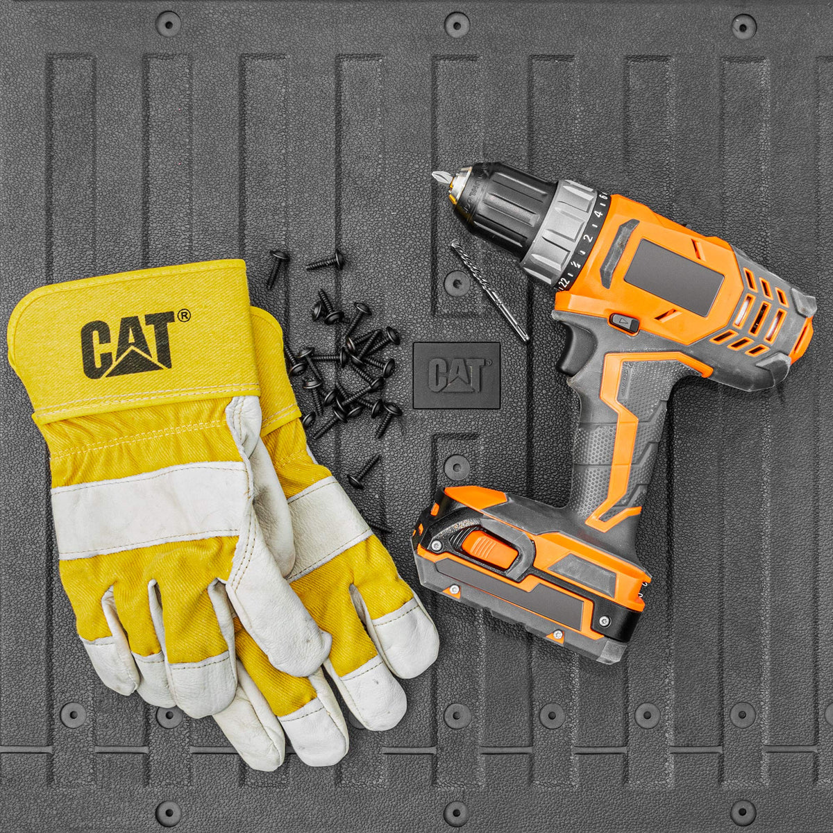 CAT mat next to tape measure showing 62x21 inches for accurate sizing