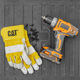 CAT mat next to tape measure showing 62x21 inches for accurate sizing