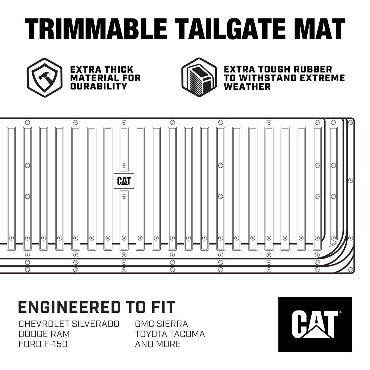 CAT mat with water beading to show waterproof protection and easy cleaning