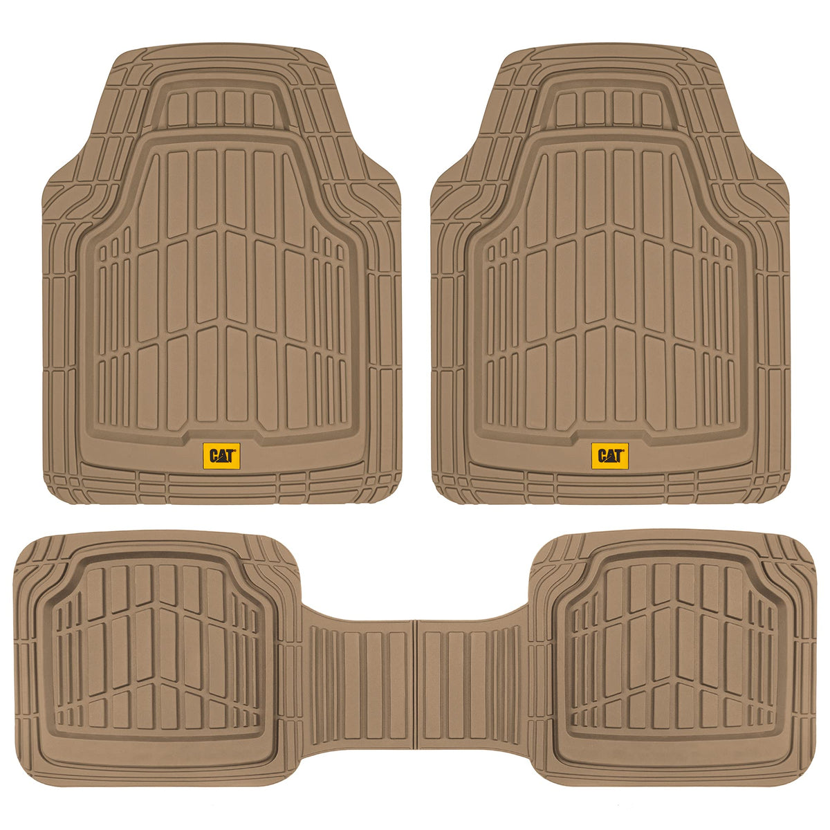CAT front mat top view showing textured channels for superior dirt capture