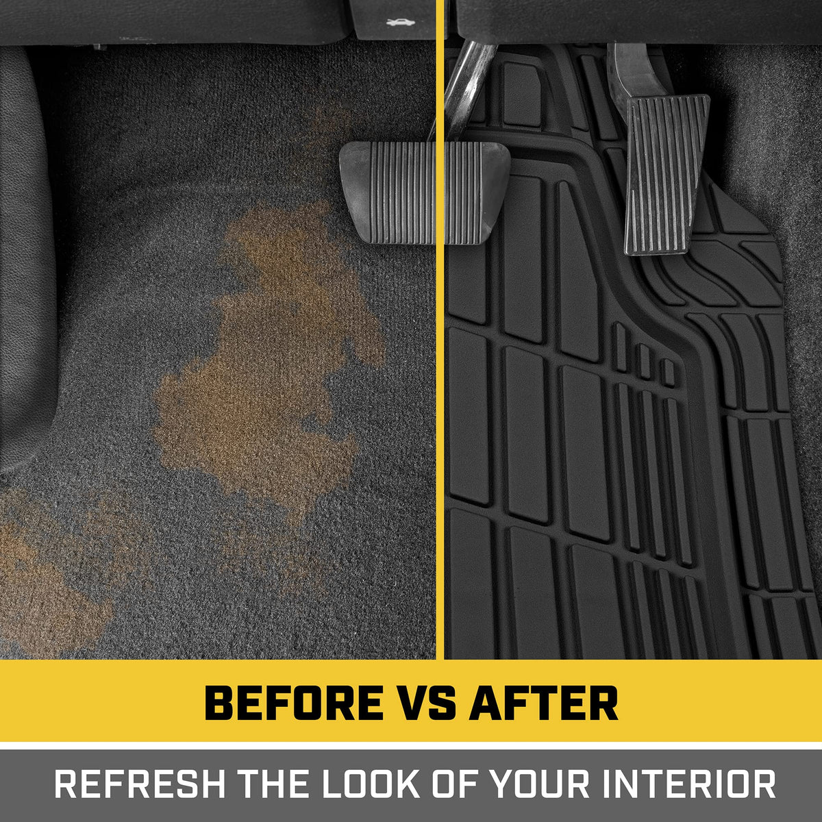 CAT ToughRide installed front mats in vehicle offering clean, protected cabin