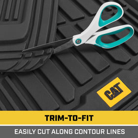 CAT ToughRide channel detail holding mud and water for easy cleanup