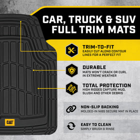 CAT ToughRide rear mat full set showing coverage and edge lip protection