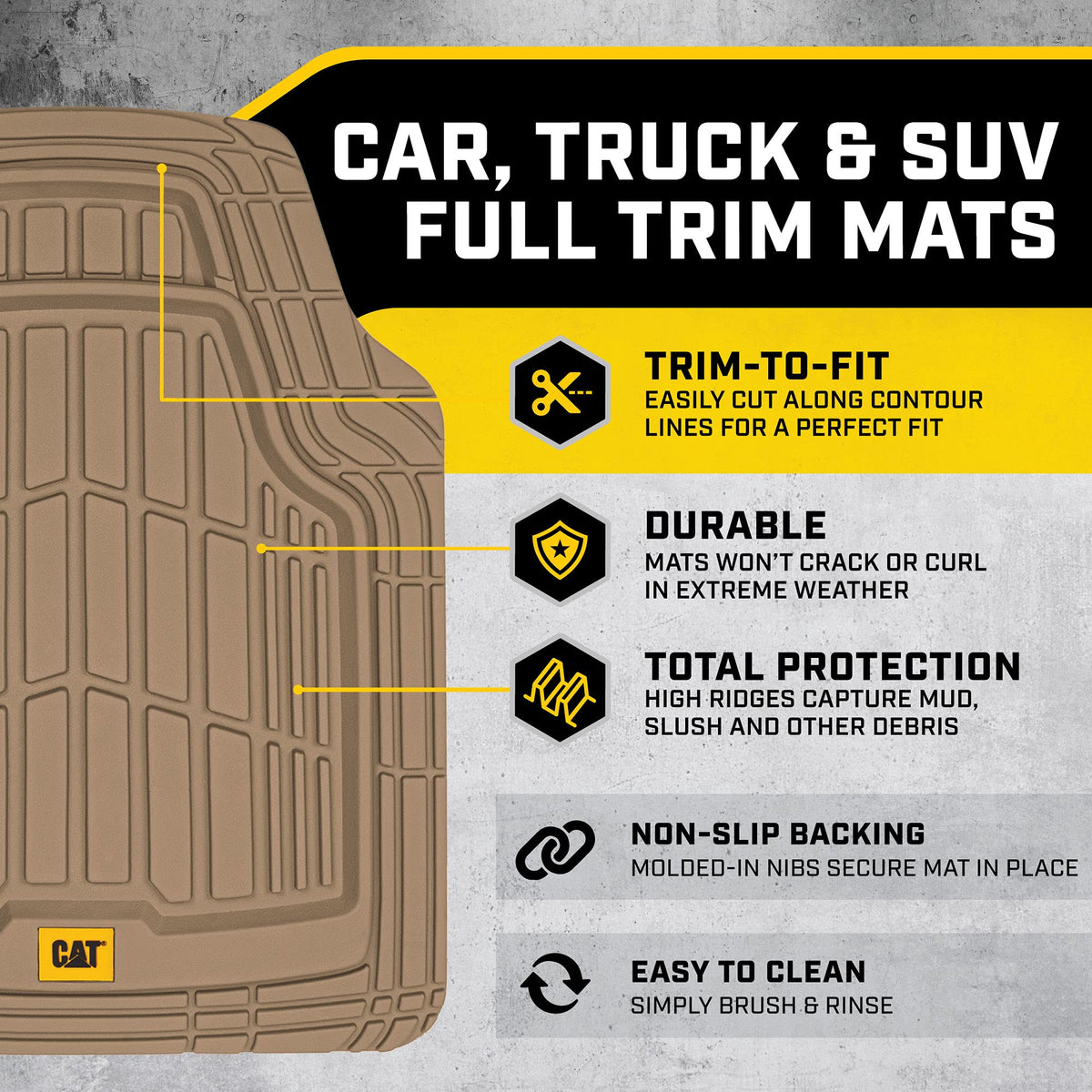 CAT rear mat full-width protecting backseat floor from spills and mud