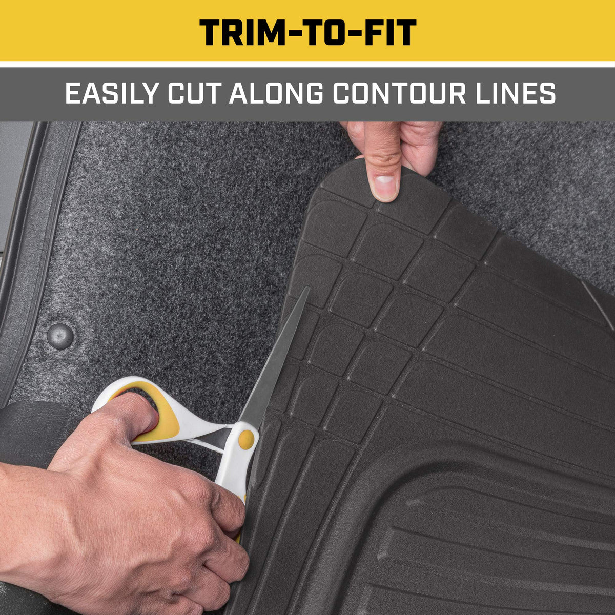 CAT ToughTread trimming guide lines with scissors for custom fit