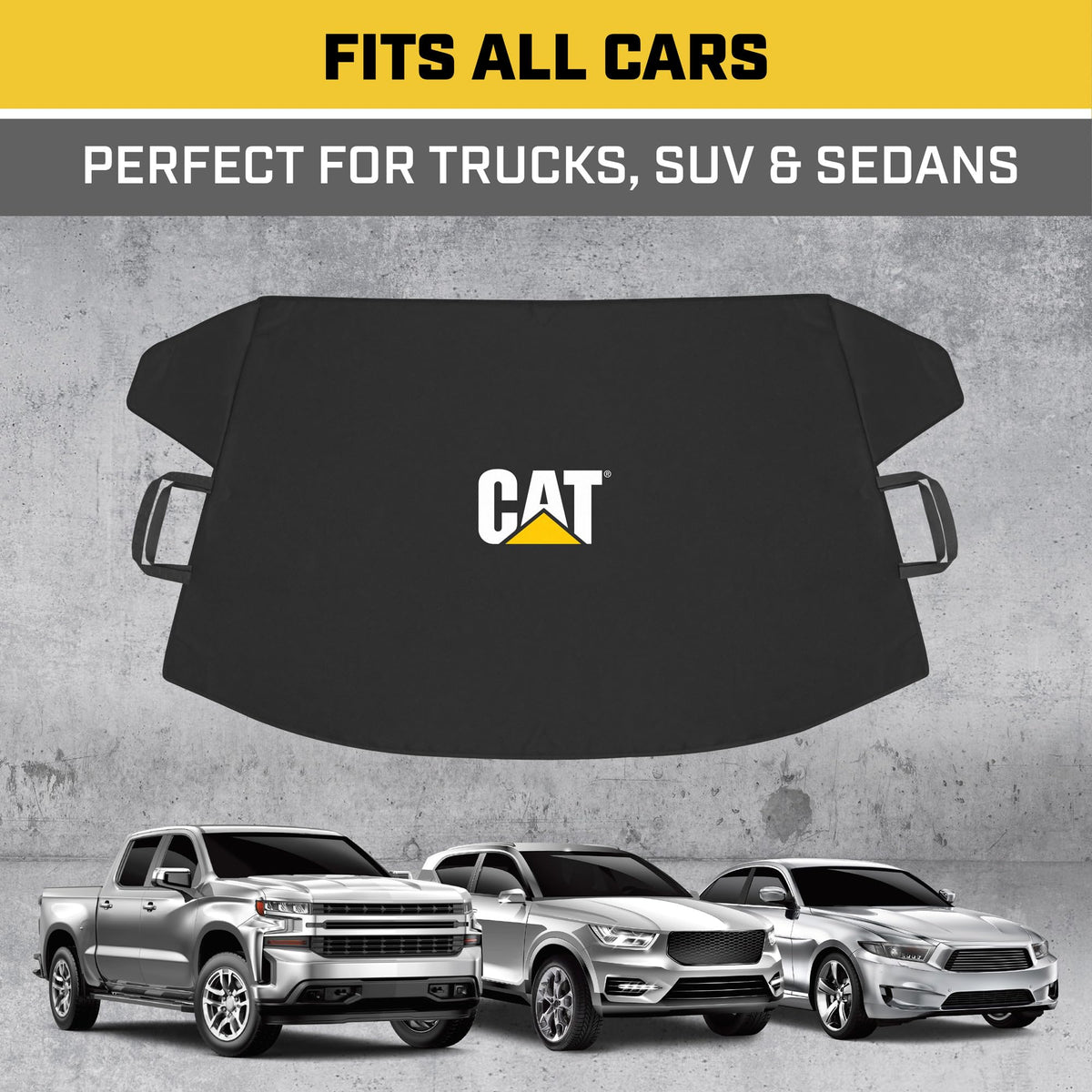 CAT cover on multiple vehicle types showing universal fit across models benefit