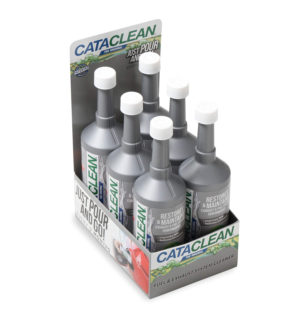 Cataclean front label on 16 oz bottle showing product identity and ease of use benefit