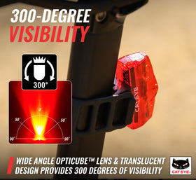 CATEYE ViZ150 horizontal mount demonstrating snap square positioning benefit