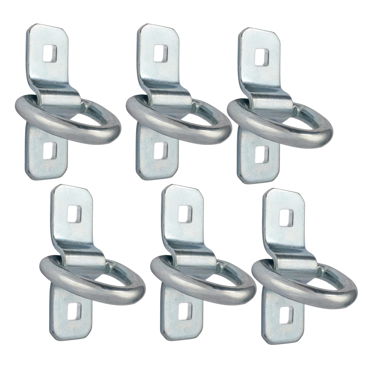 Cavo front view of 10-piece D-ring kit showing stainless steel anchors and clamps for durable tie-downs