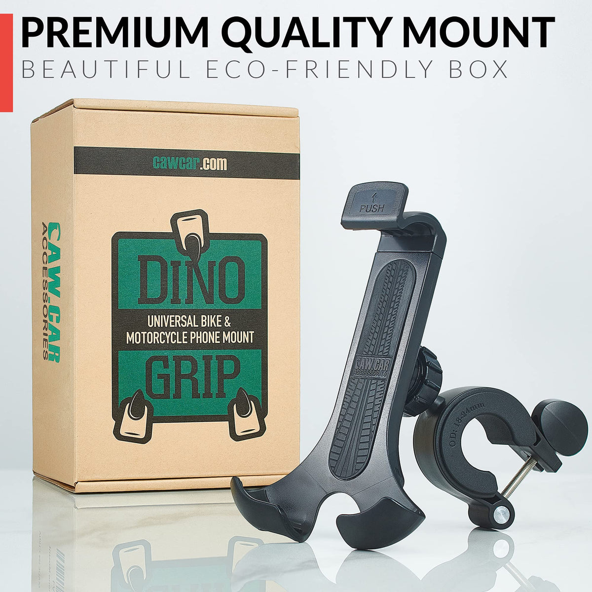 CAW.CAR one-hand use with glove showing quick, safe phone access