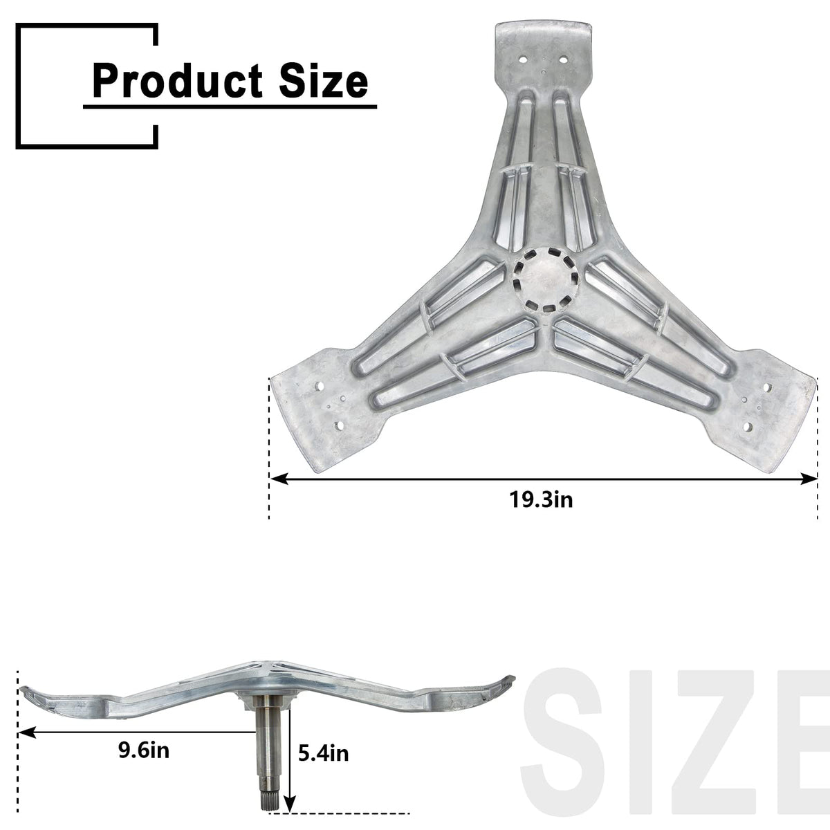 CAYUEMUM spinner support beside ruler showing scale and fitment benefit