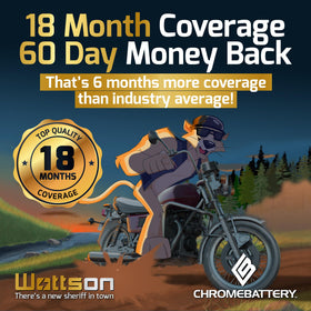 CB CHROMEBATTERY installed on sportbike providing reliable starting power
