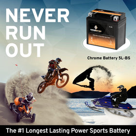 CB CHROMEBATTERY mounted on a jet ski indicating marine-ready, maintenance-free power