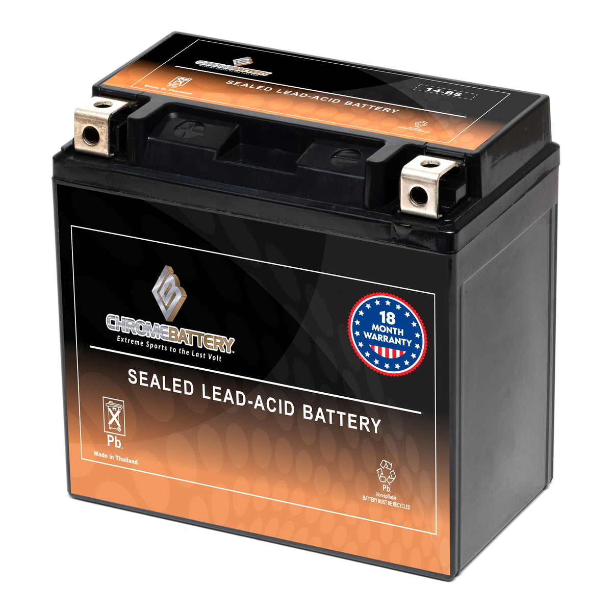 CB CHROMEBATTERY front packaging showing compact sealed battery and ready-to-install benefit