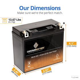 CB CHROMEBATTERY top terminals detail showing T3 nut-and-bolt connection for secure fit
