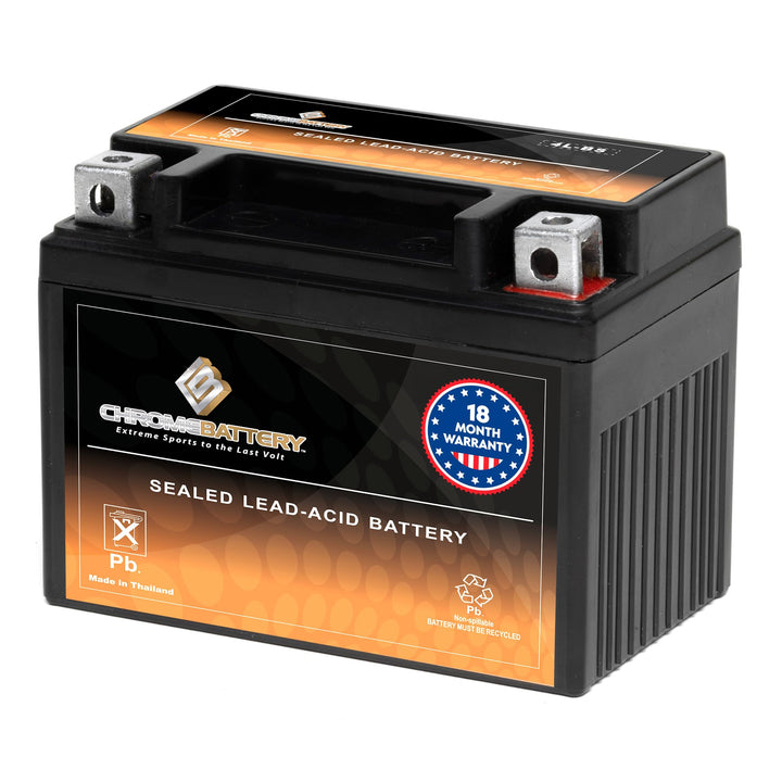 CB CHROMEBATTERY front view showing compact AGM housing and ready-to-install benefit